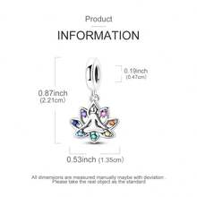 Colgante de chakra de energía de yoga clásico con circonita de colores, adecuado para hacer pulseras de joyería DIY como regalo, accesorios de moda