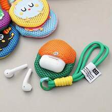 1 Set Of Cartoon Character Headphone Bag - With A Fixed Shoulder Strap, Made Of Durable Polyester Material, Suitable For Storing Headphones/Keys/Small Items, A Practical Storage Bag, Suitable For Hanging On Bags, For Daily Carrying, For Beach Vacations, As A Graduation Gift, A Practical Small Bag - Blue - View 6