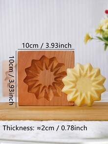 Cippes 1PC Wood Cookie Molds With Carved Embossed 3D Patterns, Kitchen Baking Tools, Fondant Cake Biscuit Decorating, DIY Cookie Cutter Moulds For Valentine's Day, Christmas