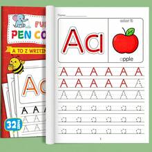 32 páginas Cuaderno de trabajo de preescolar para practicar el alfabeto - Con ayudas visuales interesantes (manzana, etc.), práctica de escritura fácil, excelente regalo educativo para la lectura, escritura y habilidades motoras finas tempranas - Multicolor - Ver 5