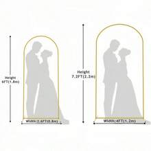 3Pack Metal Arch Backdrop Stand(7.2FT/6.6FT/6FT), Decorative Balloon Arch Stand, Easy Assembly Gold Wedding Arch, Stable Backdrop Arch Stand For Wedding Ceremony, Birthday Party, BabyShower - 金色 - 查看 11