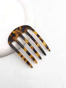1个豹纹优雅醋酸纤维侧梳，适合日常佩戴，梳子，发梳 - 彩色 - 查看 12