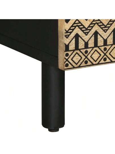 VidaXL Coffee Tafel 80x54x40 Cm Solid Rough Mango Wood Zwart view 9