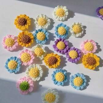 5 件人造花 DIY 材料 - 手工编织心形花和雏菊花，永生花，适用于家居装饰、婚礼装饰、情人节、母亲节、感恩节、婚礼用品