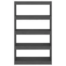 vidaXL Bücherregal/Raumteiler Grau 80x30x135,5 cm Massivholz Kiefer