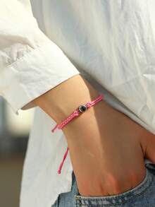 不锈钢照片投影手链，可调节彩色编织投影手链，不锈钢圆形投影照片手链，11种颜色可选，情侣照片纪念手链，适合送给家人、朋友、女儿、她、祖父母，可用于周年纪念日、生日、日常佩戴、舞会、母亲节、情人节、毕业典礼等场合。 - 照片手鍊 - 查看 9