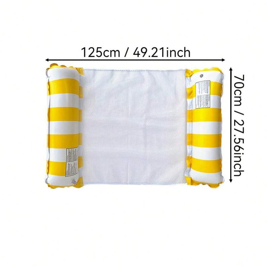 Colchones de aire de hamaca de agua para EN LA Piscina, flotante plegable inflable, estera inflable flotante de agua a rayas de Pvc PTUB - amarillo - Ver 1