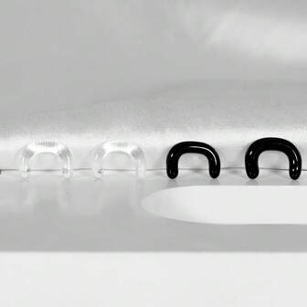 1PC New Glass Nose Stud U Shape Trinkets Transparent Glass /Black Combination Nose Bone Ring Retainer Holder Earrings Body Piercing Jewelry