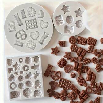 3pcs Cookie Cutter Molds - Suitable For Cookie Baking, Jewelry Casting, And Candle Making | DIY Craft Materials, Applicable For Pendants, Shoe Decorations, And Various Handicrafts