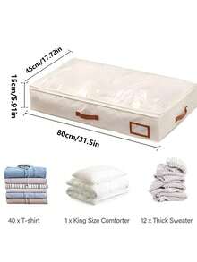1pc Non-Woven Fabric Underbed Quilt Storage Bag, Wardrobe Clothes Dust-Proof Organizer Bag, Foldable Storage Box - Multicolor - View 15