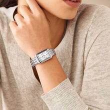 Orologio da donna Raquel al quarzo, in acciaio inossidabile, serie quadrata, cassa in acciaio inossidabile/vetro cristallo, diametro: 26mm ES5220/ES5341/ES5221/ES5305/ES5306