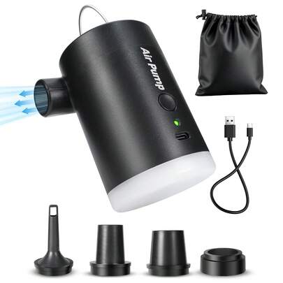 Wireless Electric Pump, Portable Inflatable Pump,Pool Pump, Blower, Suction And Inflation Equipment, 3600mAh Battery, 3kpa Pressure, Outdoor Lighting, Compact ABS Design, And Reliable, Suitable For Emergency Inflation Of Mattresses, Kayaks, Inflatable Swim Rings, Camping, Inflatable Sofas, Lifebuoys, Air Cushions, Etc. | Modern Design | Outdoor Inflation Equipment, Equipped With 4 Types Of Nozzles