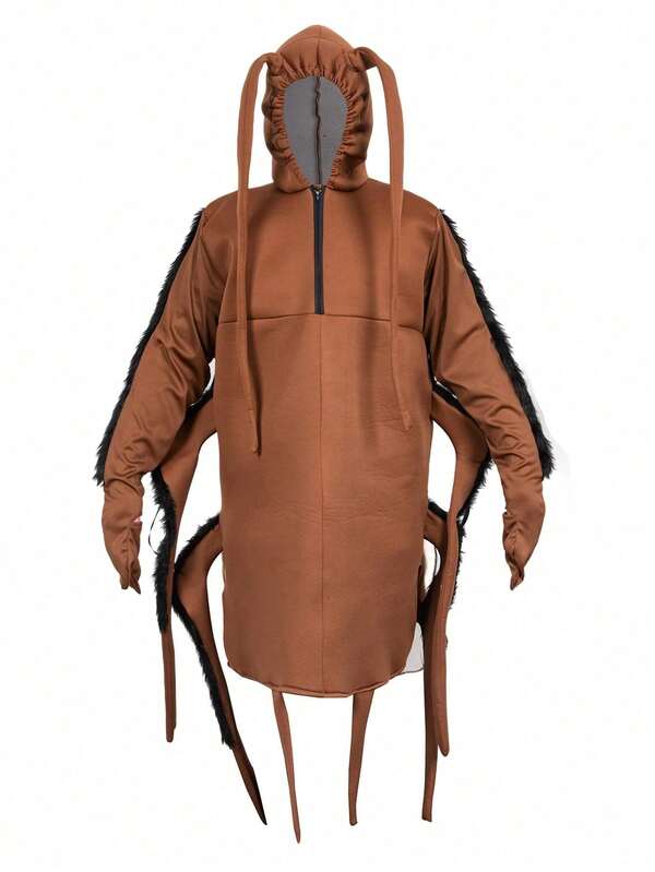 1pc Adult Cockroach Costume, Animal Jumpsuit Outfit, Funny Party Cosplay Costume, Mascot Performance Apparel, Weird Dress Up Attire