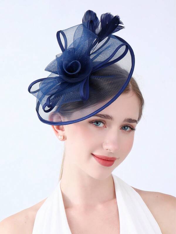 1pc Feather Fascinators Headband Women' Tea Party Hat Kentucky Derby Hats Cocktail Wedding Bridal Fascinators Headband Clip For Women Girl Birthday Mother's Day Halloween Christmas Gift