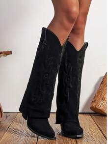 Western    Side Zipper    Holiday - Black - View 3