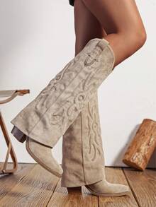 Western    Side Zipper    Holiday - Khaki - View 3