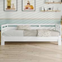 Daybed, Trundle Bed, 90*190cm, Solid Pine, With 2nd Sleeping Area And Fold-Out Slatted Base, Heart-Shaped Bed, White - trắng - Xem 5