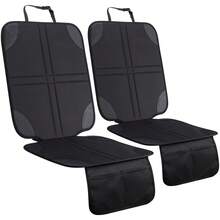 1 pieza/2 piezas Protector de asiento de coche para silla de coche infantil, tela Oxford 600D duradera con almohadilla gruesa y respaldo antideslizante, 2 bolsillos de malla, para sedanes, SUV, MPV - Multicolor - Ver 1