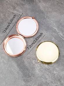 1pc/2pcs Portable Double-Sided Metal Folding Mirror, High Definition Makeup Handheld Compact Mirror,Makeup,Cheap,Room Decor,Vanity,Travel,Bedroom,Makeup Accessories,Mirror,Vanity Mirror,Mini Mirror,Compact Mirror,Mirror Small,Hand Mirror