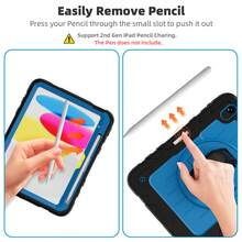 Military-Grade Anti-Drop Rotating Turntable Silicone + PC Tablet Protective Case, Compatible With IPad (A16) 11-Inch 11th Gen (2025 Model), IPad 10th Gen 10.9-Inch, Galaxy Tab A9 Plus 10.95/11-Inch, IPad Pro 11-Inch, IPad 7th/8th/9th Gen 10.2-Inch, With Kickstand Hybrid Protective Case (2023 Model), Heavy-Duty Military-Grade Protective Case For Galaxy Tab A9+/A9 Plus 11-Inch (2023 Model), With 360° Rotating Stand, Handle, Shoulder Strap And Wrist Strap