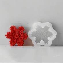 1 pieza Molde de silicona en forma de copo de nieve para hacer velas aromáticas en forma de copo de nieve, decoración del hogar - Blanco - Ver 1