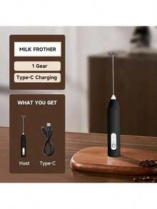 Electric Milk Frother - Effortlessly Create Creamy Foam For Your Coffee - màu đen - Xem 8