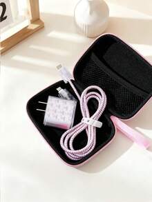 Set de 6 piezas de kit protector de cable de datos, organizador de productos digitales y auriculares, organizador y protector de cable USB, protector de cabezal de cargador, bolsa con diseño de lazo de moda, estuche de cargador, bolsa impermeable para organizar electrónicos, artículos esenciales de viaje para hombres y mujeres - Multicolor - Ver 6