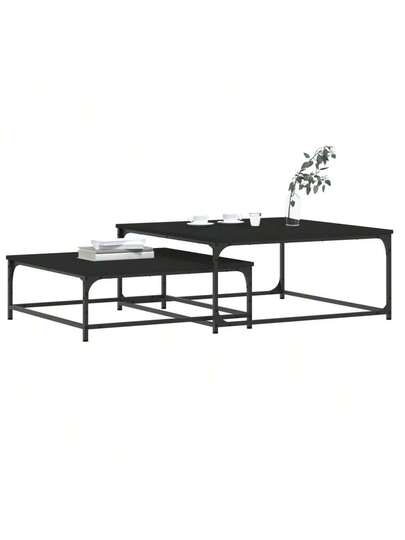 VidaXL Piece Tafel Set, Processed Wood, Zwart view 4