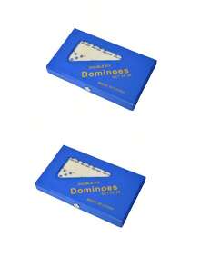 1pc/2pcs Mini Domino Tiles, Portable - Classic Checkerboard Game, - Standard Domino Tile Set 28 Pieces Black Box, Black/Cream Medium Domino Tiles - 1 Set Of 28 Ivory Tiles - Classic Family Game Hardboard Box