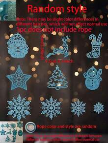 20 pièces - Décorations de flocons de neige bleus Ornements pour sapin de Noël Flocons de neige en plastique pailleté dorés Chaussettes Renne Père Noël Bonhomme de neige Divers pour un monde d'hiver féerique Nouvel An Noël Arbre, fournitures de fête, décorations pour la maison, décorations de chambre, décorations de fête, décorations de sapin de Noël, ameublement intérieur et extérieur - Bleu