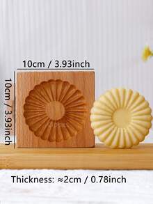 Cippes 1PC Wood Cookie Molds With Carved Embossed 3D Patterns, Kitchen Baking Tools, Fondant Cake Biscuit Decorating, DIY Cookie Cutter Moulds For Valentine's Day, Christmas