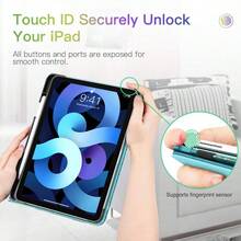 Case For IPad Air 5th Generation 2022 IPad Air 4th Generation (2020) 10.9 Inch MultiAngle Viewing Protective Cover With Pencil Holder And Pocket Auto Sleep Wake Blossom