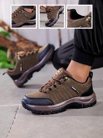 1 Pair Women's Outdoor Hiking Shoes, New 2025 Autumn/Winter Non-Slip Travel Shoes, Outdoor Casual Low-Top Trekking Shoes; Outdoor Trail Hiking Boots For Men, Ankle Boots, Thick Sole Wear-Resistant Sports Shoes, Size 36-46