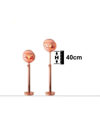 Alpinaluz "MAGAMA" er Vloer Lamp Adjustable Height, Metallic Magma Effect Acrylic Ball, E27, Rose Copper Finish view 3