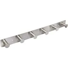 AJLTPA Coat Rack Wall Mounted Adhesive And Screw In Stainless Steel Metal Coat Hooks For Door Hook Rail With 6 Round Hangers For Hanging Hat Towels Clothes Silver - Silver - View 1