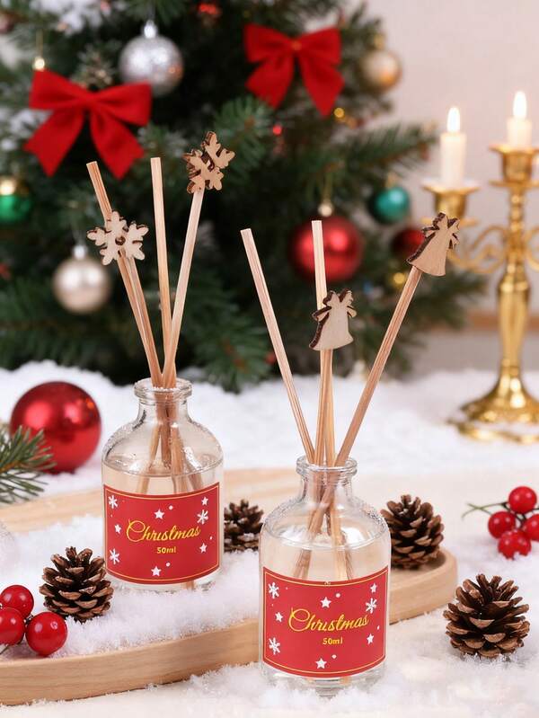 Weihnachts-Aromatherapie, unisex, 50ml tragbares Reiseset, empfohlen für Muttertag, Valentinstag, Weihnachten und Geburtstaggeschenke, geeignet für den Alltag, Dates und Geschenkideen, mit einer Vielzahl verschiedener Düfte von Obst- und Blumen-Aromatherapie, Jasmin, Lavendel, Rose, Orange, zur Geruchsbeseitigung im Wohnzimmer und Badezimmer (Geschenksets für Frauen Diffuser Parfüm Weihnachtsdekoration)