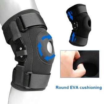 1 件套运动护膝 - 护膝支撑袖套护具髌骨护膝腿套护膝支撑黑色