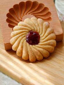 Cippes 1PC Wood Cookie Molds With Carved Embossed 3D Patterns, Kitchen Baking Tools, Fondant Cake Biscuit Decorating, DIY Cookie Cutter Moulds For Valentine's Day, Christmas