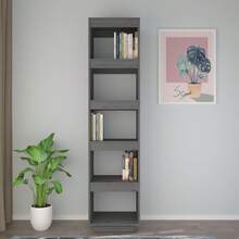 vidaXL Bücherregal/Raumteiler Grau 40x35x167 cm Massivholz Kiefer - Grau - Übersicht 4