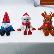 Christmas Fun Decorations: 3D Printed Snowman With Movable Joints, Vintage Xmas Ornaments, Party & Holiday Bohemian-Style Festive Designs – Durable Plastic Detailed Figurines For Office Or Home