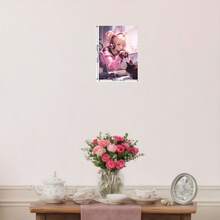 1 Pc Unframed Neon Anime Cat Girl Gaming Poster, Durable Cloth Rolled Canvas, Elegant Home Decor Wall Art - A - View 1