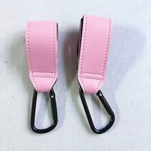 2 Stücke universelle Kinderwagen Haken, Kinderwagen Aufhängevorrichtung aus hochbelastbarem PU-Leder, multifunktionales Kinderwagen Zubehör, tragbare Kinderwagen Taschenhaken