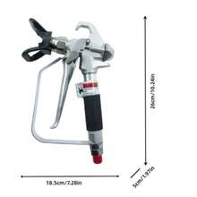 Airless Spray Gun For Latex Paint | Fits Multiple High-Pressure Sprayers | Nozzle & Duckbill Nozzle Home Renovation G205Y - Silver - View 4