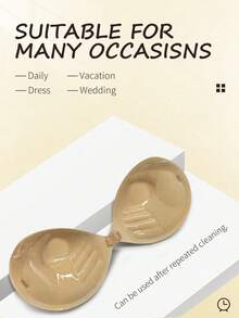 1 Pair Of Invisible Thickened Push-Up Palm Cup Nipple Adhesive Bra (With Extended Shoulder Straps 3CM Thickened)