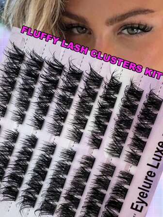 80 st oberoende ögonfransfack med fluffiga och lätta ögonfransar, långvarig förstoring av tjocka och segmenterade naturliga ögonfransar för båda ögonen DIY lösögonfransar dagligt bruk, halloween, jul, dejter och fest