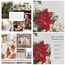 Juego de 3 Piezas de Cenefa y Cenefa de Cocina y caf de Pascua Rojo y Blanco - Clásico - Ver 1