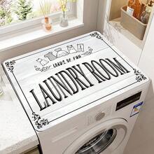 Fashionable New Washing Machine Dust Pad, Soft Diatom Mud, Retro Solid Color Dust Cover, Laundry Room Decorative Waterproof Cover