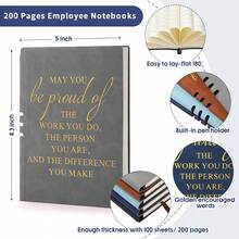 Leather Journal Notebook Motivational Journal Notepads Travel Notebook 100Sheets Lined For Employee Appreciation Present - 灰色 - 查看 6