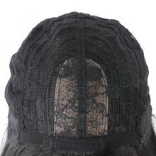 Parrucca nera lunga e dritta in fibra sintetica resistente al calore per donne