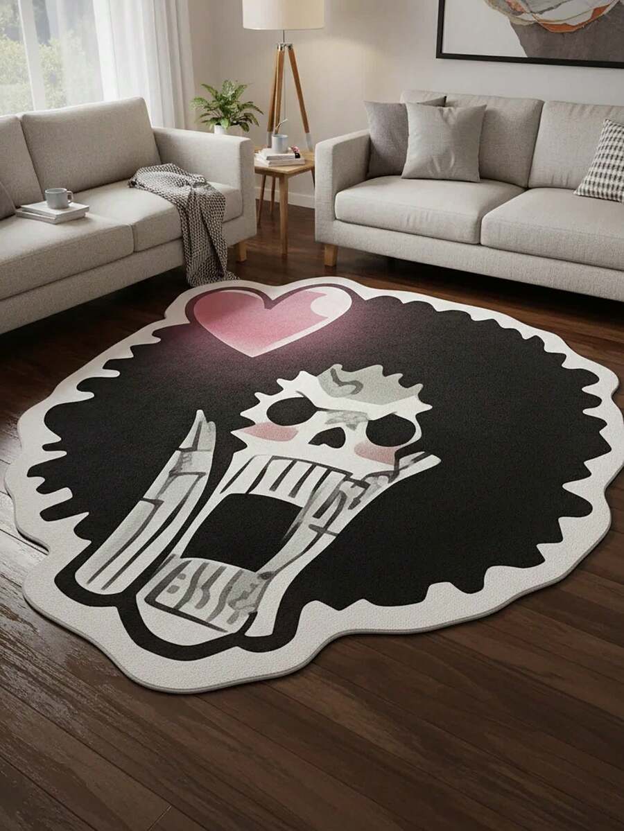 1pc Cartoon Character Carpet, Suitable For Indoor Decoration Carpet, Bedroom Carpet, Doormat, Kitchen Carpet, Bathroom Carpet, Gaming Room Carpet, Study Carpet, Easy To Clean And Wash, General Anti-Slip Effect, Recommend Customers To Purchase Anti-Slip Mat Separately